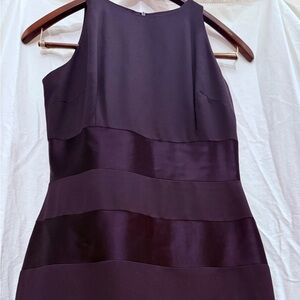Vintage NWOT Laundry by Shelli Segal Plum Striped Panel Cocktail Dress Size 6